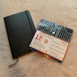 Small dotted Grid Journal with 18 Fineline Markers